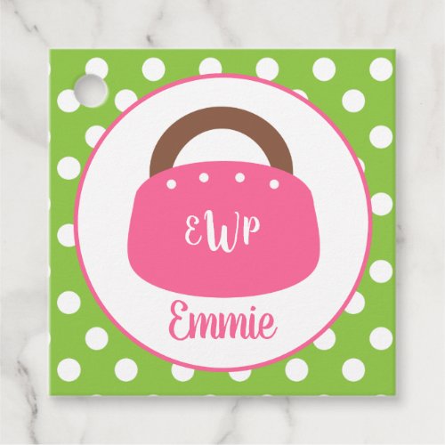 Monogrammed Bermuda Bag Personalize Favor Gift Tag