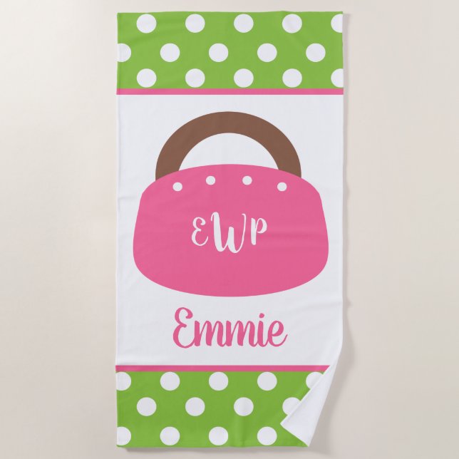 Monogrammed Bermuda Bag Personalized Beach Towel (Front)