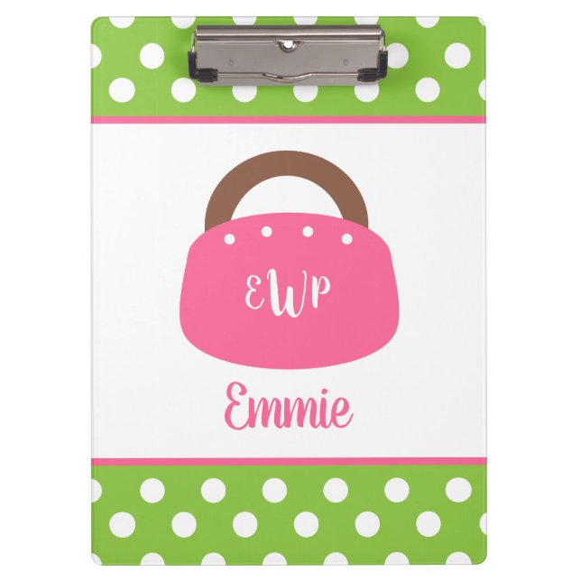 Monogrammed Bermuda Bag Personalized Clipboard (Front)