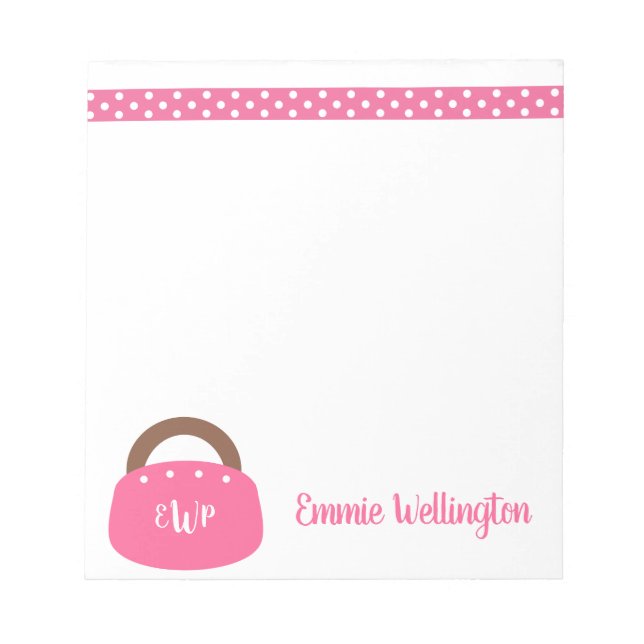 Monogrammed Bermuda Bag Personalized Notepad (Front)