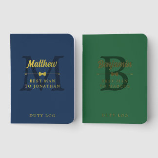 Monogrammed Best Man Duty Log LGBTQ Wedding Foil Vow Books