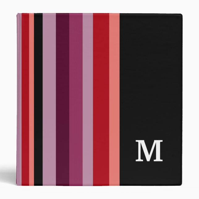 Monogrammed Binder ::Stripes (Front)