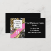 Monogrammed black and gold jewelry and logo business card (Front/Back)