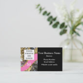 Monogrammed black and gold jewelry and logo business card (Standing Front)