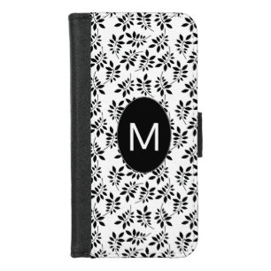 Monogrammed Black and White iPhone 7/8 Wallet Case