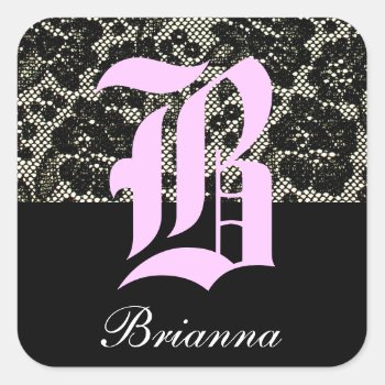Monogrammed Black And White Letter B Sticker by ggbythebay at Zazzle