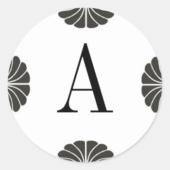 Monogrammed Black And White Sticker Letter A by ggbythebay at Zazzle