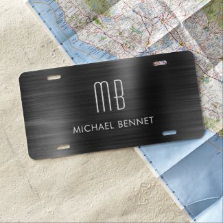 Monogrammed Black Brushed Metallic