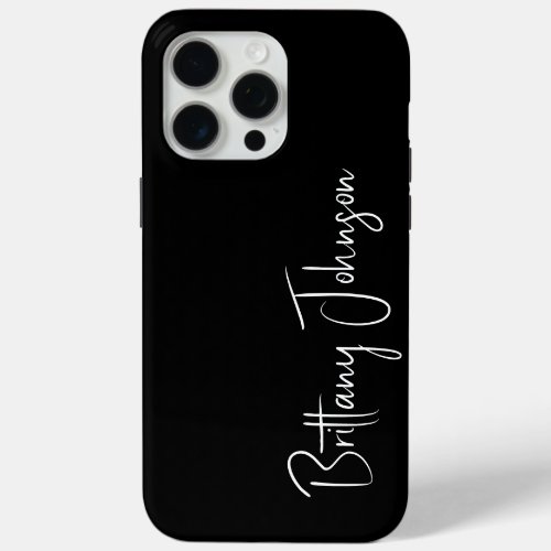 Monogrammed Black iPhone 15 Pro Max Case