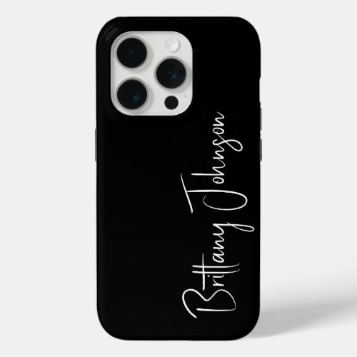 Monogrammed Black iPhone 15 Pro Case