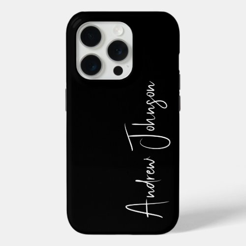 Monogrammed Black  iPhone 15 Pro Case