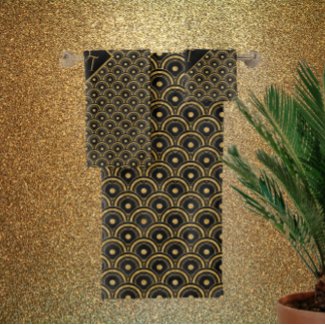 Monogrammed -  black&gold  art deco 