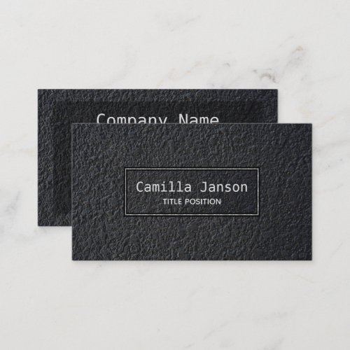 Monogrammed Black Granite Business Card