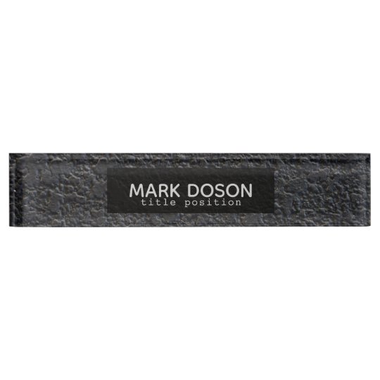 Monogrammed Black Granite Pattern Desk Name Plate Zazzle Com