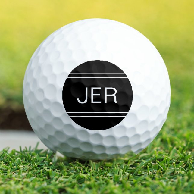 Monogrammed Black Template Personalized Golfer Golf Balls (Monogrammed Black Template Personalized Golfer Golf Balls)