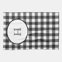 Buffalo Check Kitchen Towel, Monogram Towel, Mint Buffalo Check