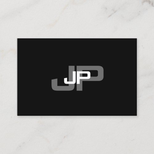 Monogrammed Black White Simple Modern Template Business Card