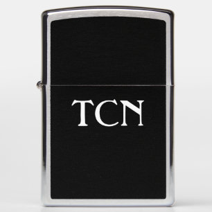 Monogrammed Black White Zippo Lighter
