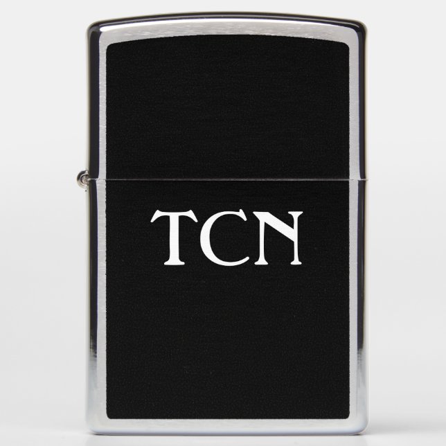 Monogrammed Black White  Zippo Lighter (Front)