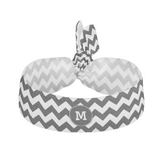 Monogrammed Black Zigzag Pattern Hair Tie
