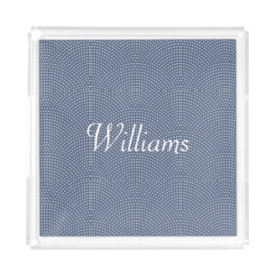 Monogrammed blue arches  acrylic tray