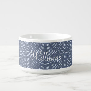 Monogrammed blue arches bowl