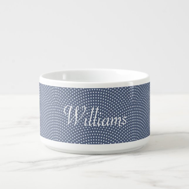 Monogrammed blue arches  bowl (Center)