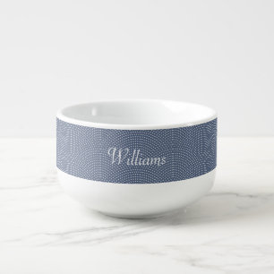 Monogrammed blue arches soup mug