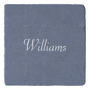 Monogrammed blue arches trivet