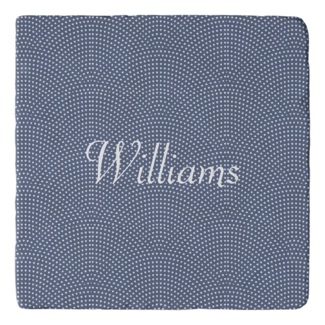 Monogrammed blue arches  trivet (Front)