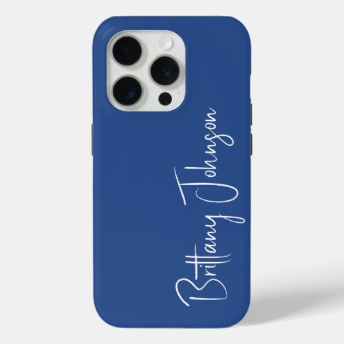 Monogrammed Blue iPhone 15 Pro Case