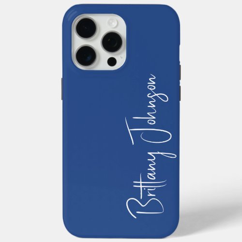 Monogrammed Blue iPhone 15 Pro Max Case