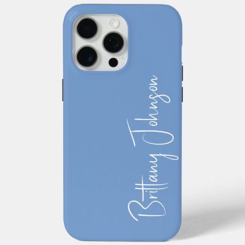 Monogrammed Blue iPhone 15 Pro Max Case