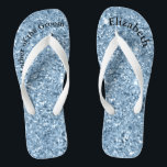 Monogrammed Blue Glitter Mother of Bride Groom  Flip Flops<br><div class="desc">A fun gift for both the mother of the bride and groom. When her feet are tired at the end of the night,  she'll want these!  Personalize them!</div>