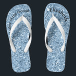 Monogrammed Blue Glitter Mother of Bride Groom  Flip Flops<br><div class="desc">A fun gift for both the mother of the bride and groom. When her feet are tired at the end of the night,  she'll want these!  Personalize them!</div>