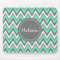 Monogrammed Blue & Grey Chevron Pattern