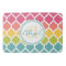 Monogrammed Blue Pink Moroccan Lattice Pattern