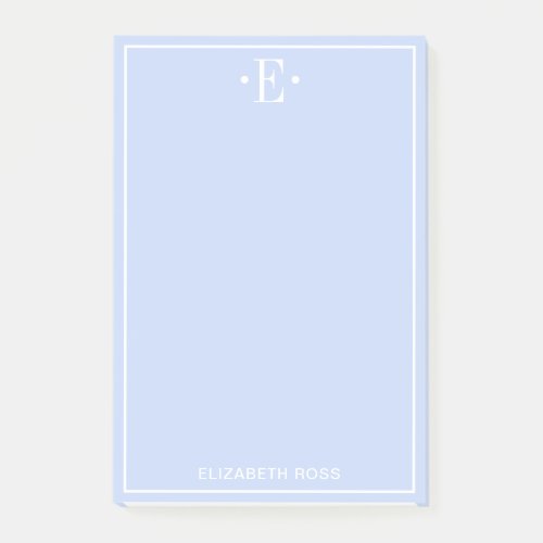 Monogrammed Blue Post_it Notes