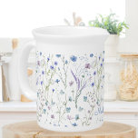 Monogrammed Blue Purple Pretty Wildflower Floral Beverage Pitcher<br><div class="desc">Introducing our Monogrammed Blue Purple Pretty Wildflower Floral Pattern beverage pitcher. Featuring watercolor illustration of wild field flower,  great for nature and wildflower lovers. Add elegant of flower meadow vibes to your drink.</div>