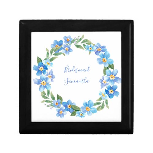Monogrammed Blue Yellow Floral Wedding Party Gift  Gift Box
