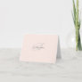 Monogrammed Blush pink and grey folded note card