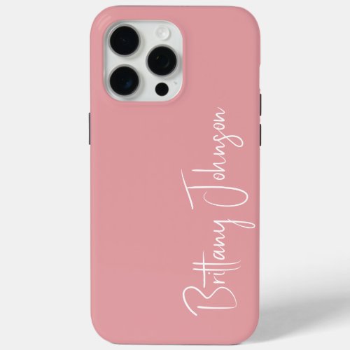 Monogrammed Blush Pink iPhone 15 Pro Max Case