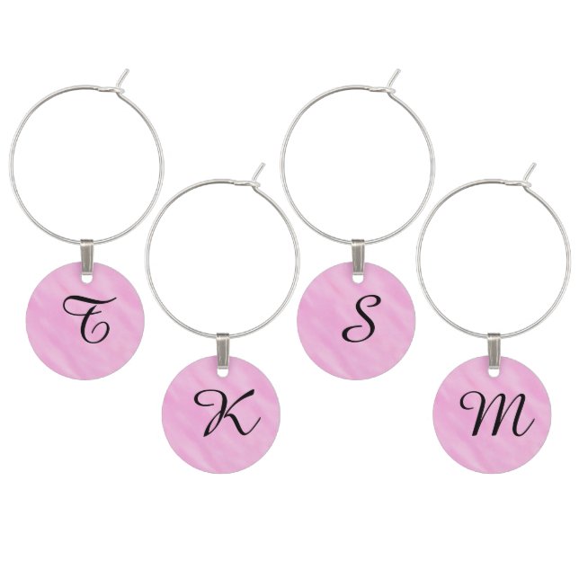 Monogrammed Blush Pink Charms (Staggered)