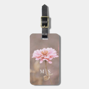 Monogrammed Blush Pink Montana Wildflower Luggage Tag