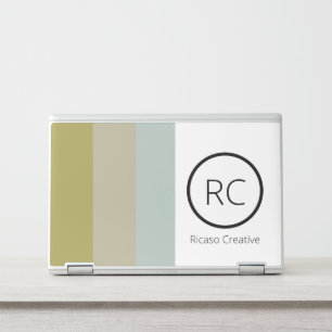 Monogrammed Bold Colorful Panels Personalized HP Laptop Skin