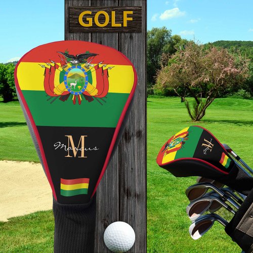 Monogrammed  Bolivian Flag Golf Clubs Covers