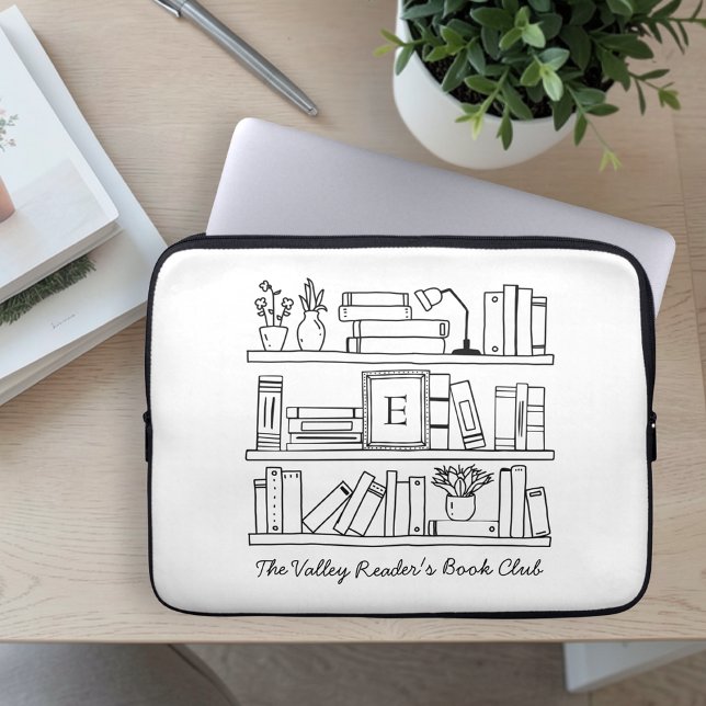 Monogrammed Book Club Personalized Gift  Laptop Sleeve (Creator Uploaded)