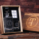 Monogrammed Box, Ice Cube Mold, Glass and Decanter (Inside)