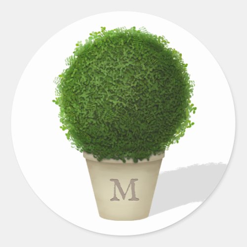 Monogrammed Boxwood Topiary Personal Seal