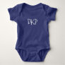 Monogrammed Boy Baby Shower Newborn Initials Print Baby Bodysuit
